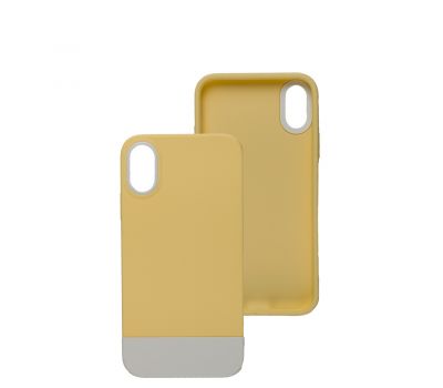 Чохол для iPhone X / Xs Bichromatic creamy-yellow / white