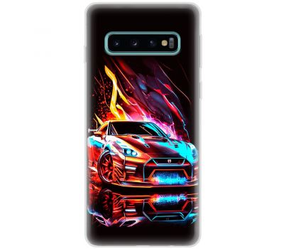 Чохол для Samsung Galaxy S10+ (G975) MixCase машини червона в полум'ї