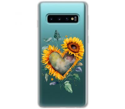 Чохол для Samsung Galaxy S10+ (G975) MixCase осінь соняшник з серцем