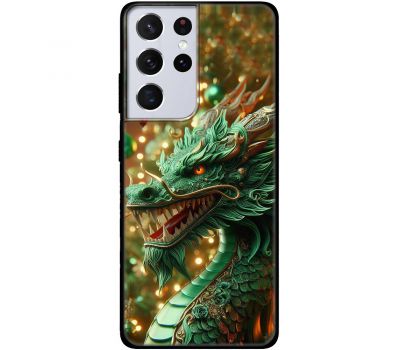 Чохол для Samsung Galaxy S21 Ultra (G998) MixCase Новий рік green Dragon