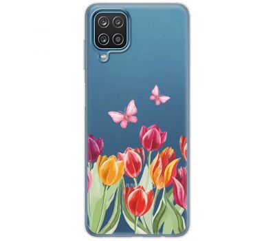 Чохол для Samsung Galaxy M53 (M536) Mixcase квіти тюльпани з двома метеликами