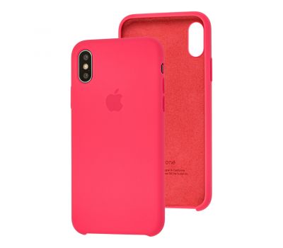Чохол Silicone для iPhone X / Xs Premium case hibiscus pink