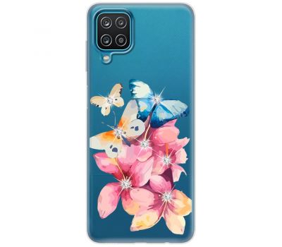 Чохол для Samsung Galaxy M53 (M536) Mixcase зі стразами метелики з квітами