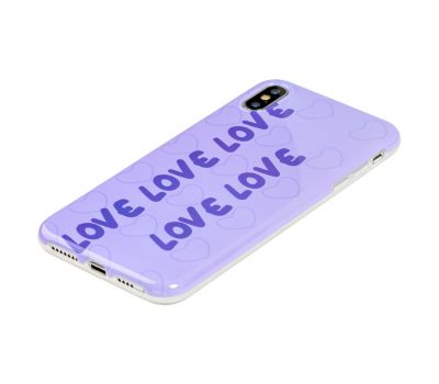 Чохол для iPhone Xs Max Violet glossy "Love" світло фіолетовий 3389237