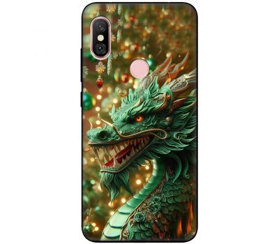 Чохол для Xiaomi Redmi Note 6 Pro MixCase Новий рік green Dragon