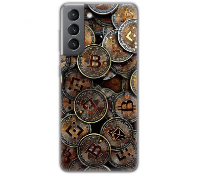 Чохол для Samsung Galaxy S21 FE (G990) MixCase гроші bitcoins