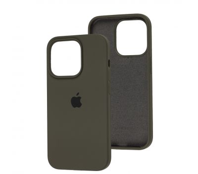 Чохол для iPhone 14 Pro Square Full silicone сірий / dark olive