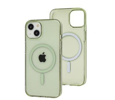 Чохол для iPhone 14 Clear color MagSafe green