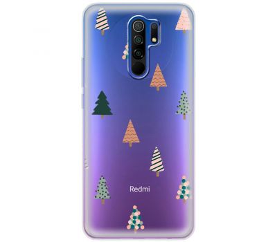 Чохол для Xiaomi Redmi 9 MixCase Новий рік патерн новорічні ялинки