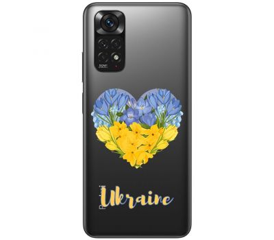 Чохол для Xiaomi Redmi Note 11 / 11s MixCase патріотичний "серце" з квітами