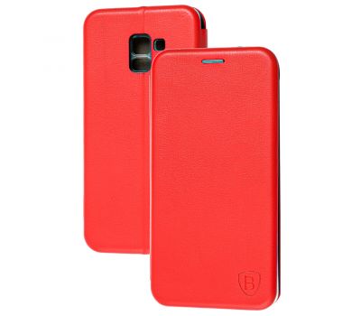 Чохол книжка Premium для Samsung Galaxy A8+ 2018 (A730) червоний