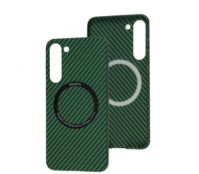 Чохол для Samsung Galaxy S23+ (S916) Wave Carbon MagSafe green