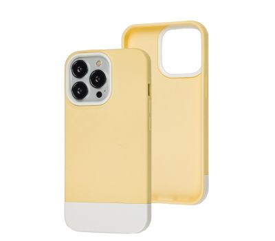 Чохол для iPhone 13 Pro Bichromatic creamy-yellow/white