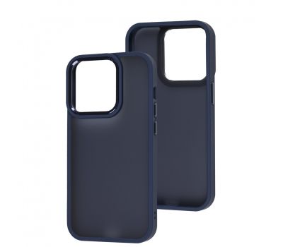 Чохол для iPhone 14 Pro Metal Bezel темно-синій
