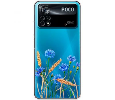 Чохол для Xiaomi Poco X4 Pro 5G Mixcase квіти волошки в пшениці