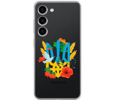 Чохол для Samsung Galaxy S23 (S911) MixCase патріотичні герб у квітах