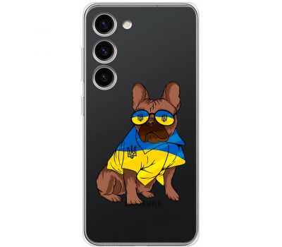 Чохол для Samsung Galaxy S23 (S911) MixCase патріотичні мопс в жовто-синіх кол