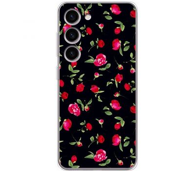 Чохол для Samsung Galaxy S23 (S911) MixCase квіти піони на чорному