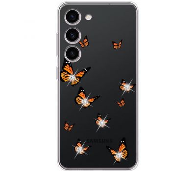 Чохол для Samsung Galaxy S23 (S911) Mixcase зі стрази метелики
