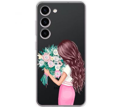 Чохол для Samsung Galaxy S23+ (S916) Mixcase зі стразами дівчина з квітами