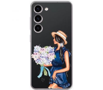 Чохол для Samsung Galaxy S23+ (S916) Mixcase зі стразами дівчина з квітами в сукні