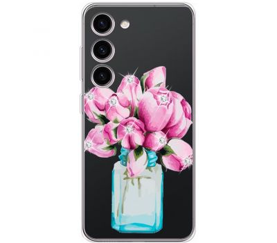 Чохол для Samsung Galaxy S23+ (S916) Mixcase зі стразами ваза з квітами
