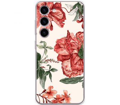 Чохол для Samsung Galaxy S23+ (S916) MixCase квіти червоні на білому