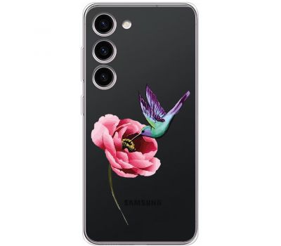 Чохол для Samsung Galaxy S23+ (S916) Mixcase квіти колібрі в півоні