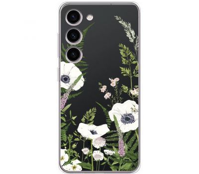 Чохол для Samsung Galaxy S23 (S911) Mixcase квіти білі квіти лісові трави