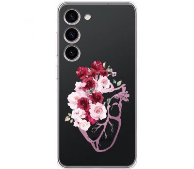 Чохол для Samsung Galaxy S23 (S911) Mixcase квіти серце поросло квітами