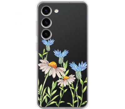 Чохол для Samsung Galaxy S23 (S911) Mixcase квіти волошки та ромашки