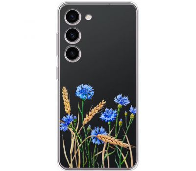 Чохол для Samsung Galaxy S23 (S911) Mixcase квіти волошки в пшениці
