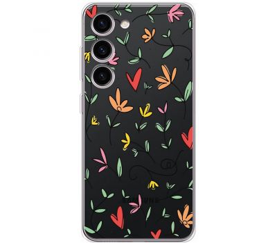 Чохол для Samsung Galaxy S23 (S911) Mixcase квіти квіточки - листочки