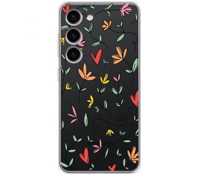 Чохол для Samsung Galaxy S23+ (S916) Mixcase квіти квіточки - листочки