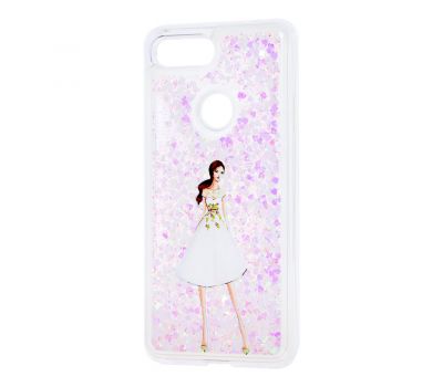 Чохол для Xiaomi Mi 8 Lite Блискучі вода світло-рожевий "дівчина в білій сукні"
