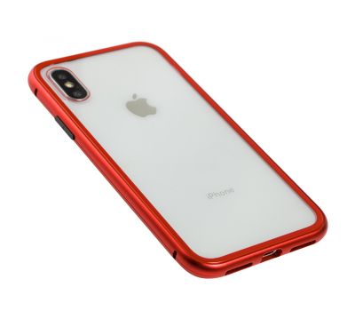 Чохол для iPhone X / Xs Magnetic with glass червоний 3415508