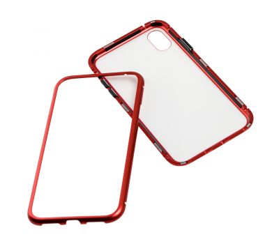 Чохол для iPhone X / Xs Magnetic with glass червоний 3415509