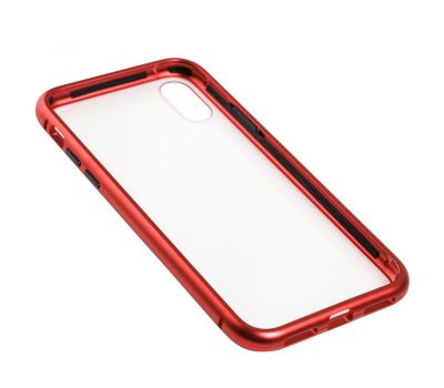 Чохол для iPhone X / Xs Magnetic with glass червоний 3415510