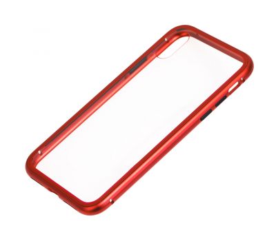 Чохол для iPhone X / Xs Magnetic with glass червоний 3415512