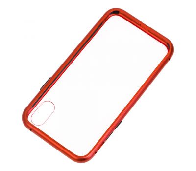 Чохол для iPhone X / Xs Magnetic with glass червоний 3415513