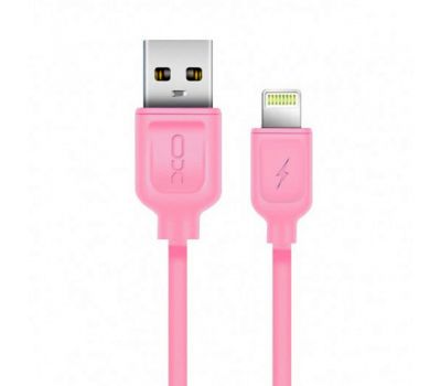 Кабель USB XO NB36 Lightning 2.1A 1m рожевий