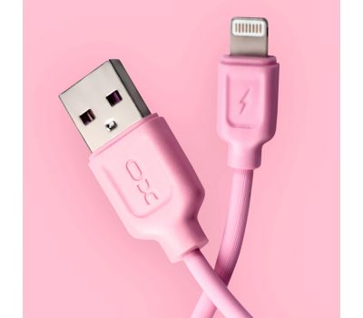 Кабель USB XO NB36 Lightning 2.1A 1m рожевий 3416319