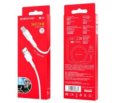 Кабель USB Borofone BX30 Lightning 2.4A 1m білий 3416310