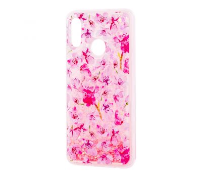 Чохол для Huawei P Smart 2019 Блискучі вода рожевий "рожеві квіти"