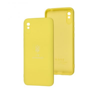 Чохол для Xiaomi Redmi 9A Silicone Full Тризуб жовтий