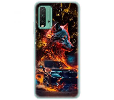 Чохол для Xiaomi Redmi 9T MixCase машини неон bmw вовк