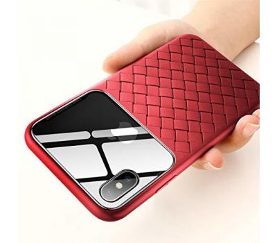 Чохол Baseus Glass Weaving для iPhone Xs Max червоний 3425035
