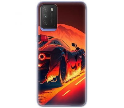 Чохол для Xiaomi Poco M3 MixCase машини неон жовто-помаранчева