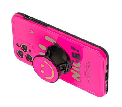 Чохол для iPhone 11 Pro Nice smile popsocket рожевий 3425073