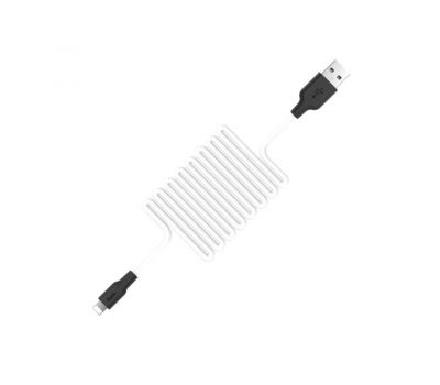 Кабель USB Hoco X21 Plus Silicone lightning 2.4A 2m чорний/білий 3427643